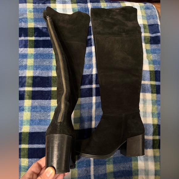 Steve Madden Black Suede Knee-High Boots